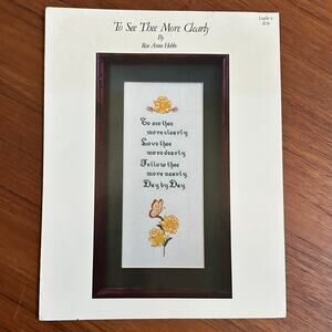 To See Thee More Clearly Cross Stitch Pattern 1977